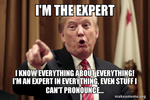 Meme sur les experts et l'effet Dunning-Kruger